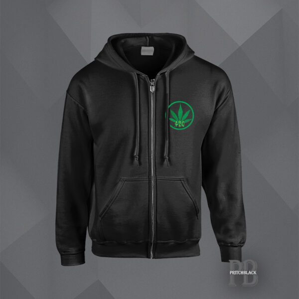 420 Stoners Breast Logo Zipped Hoodie