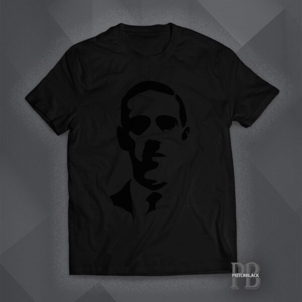 Lovecraft - black on black vinyl print shirt